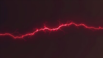Red dark neon lightning energy wave