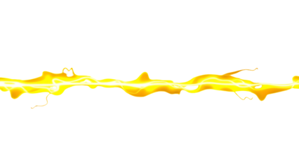 Golden neon glowing plasma lightning strike