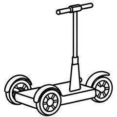 Minimalist Segway Line Art Vector Illustration on White Background
