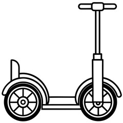 Minimalist Segway Line Art Vector Illustration on White Background