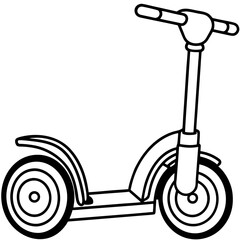 Minimalist Segway Line Art Vector Illustration on White Background