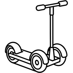 Minimalist Segway Line Art Vector Illustration on White Background