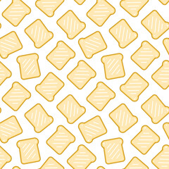 Bread Slice seamless pattern background. doodle bread slice pattern background. toasted bread pattern background. 
