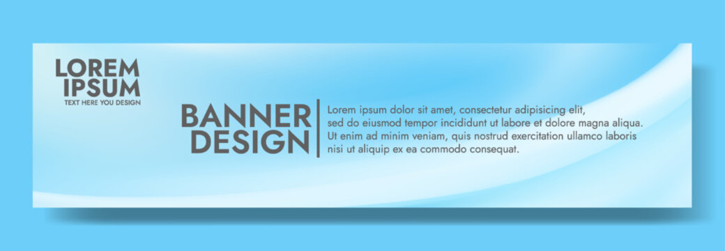 A clean and professional banner template with a serene sky blue wave design.