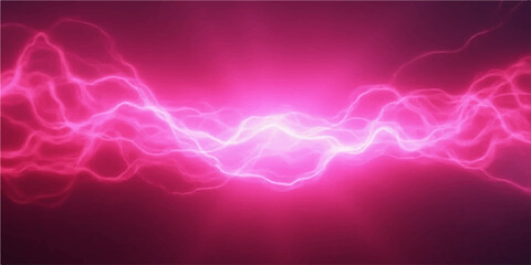 Abstract glowing red lines on dark background with light effects