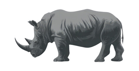Fototapeta premium Detailed Illustration of Isolated Rhinoceros on Transparent Background