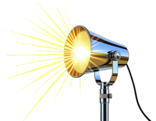 Stage Spotlight with Bright Rays Isolated