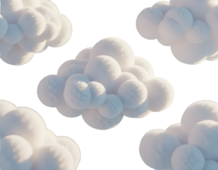 Whimsical Cartoon Clouds Isolated