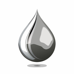 A sleek, morphing liquid metal droplet on pure white, capturing a perfect reflection with a subtle vibrant accent. Premium concept for luxury branding and tech logos.