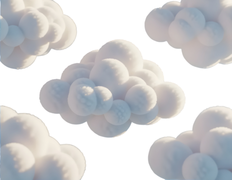 Whimsical Cartoon Clouds Isolated