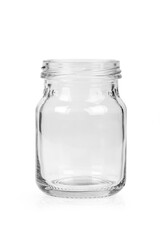 Empty glass jar isolated