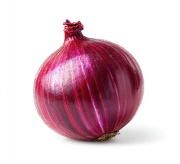 Deep red onion, whole, isolated on white