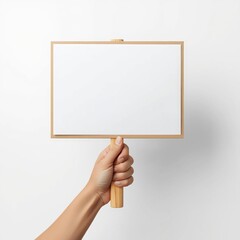 hand holding blank paper