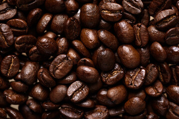 Background of brown roasted coffee beans