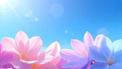 Fototapeta premium Vibrant Spring Blossoms Under Clear Sky