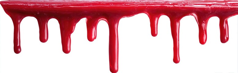 Dripping crimson liquid against a white background (1)