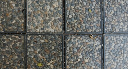 Transparent Resin Floor Tile with Pebbles 