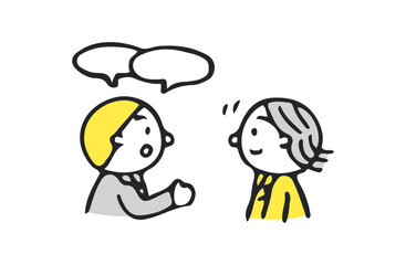 コミュニケーションをするスーツの2人