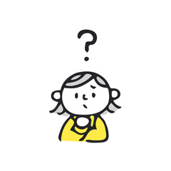 疑問を抱くスーツの女性