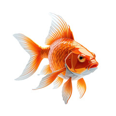 Fototapeta premium Majestic orange goldfish with flowing fins and scales, a jewel of the water