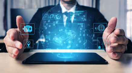 Technical layout of electric vehicle showing battery system, power control, traction motor, charging interface, and integration with renewable and smart energy sources Vouch
