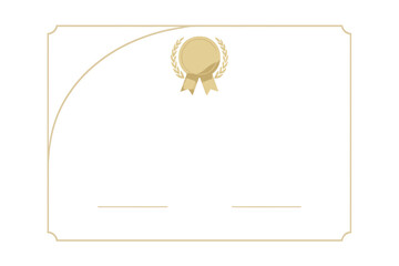 Elegant certificate of appreciation template. Modern diploma of achievement with golden award badge. Luxurious vector design for awards, graduation, and recognition. Minimalist.