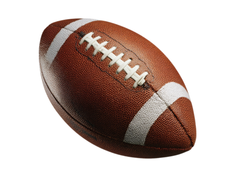 American football game ball close up studio shot, Isolated On Transparent Background, Png