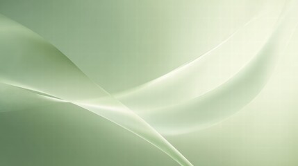 Translucent Wave-Like Forms in Soft Green and White with Smooth Gradients and Overlapping Curves in Abstract Ethereal Composition