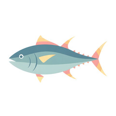 Obraz premium Swimming Fish Illustration in Soft Colors on White Background