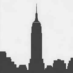 Cityscape Silhouette of Skyscraper and Buildings