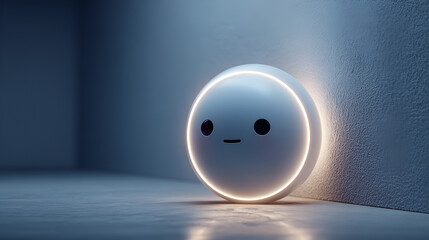Cute Futuristic Robot | Minimalist AI Companion | Glowing Smart Device