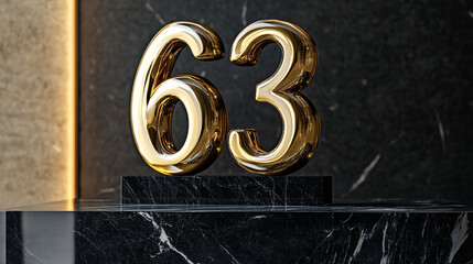 Golden 63 Luxurious Display on Marble Pedestal