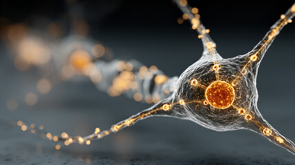 Digital Neural Network | Futuristic Neuron Illustration | Artificial Intelligence Brain