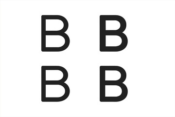 Set of Letter B logo design templates. Modern, minimal B initial monogram icon for business or company identity. Simple black alphabet character logotype collection vector.