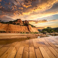 Sunset over a colorful landscape