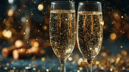 Elegant Champagne Toast Celebration | Sparkling Wine Cheers Party | Festive New Year’s Eve Champagne
