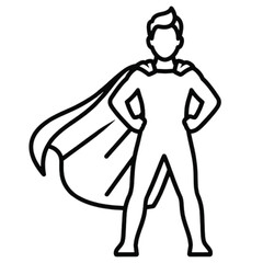 Superhero Man With Cape Standing illustration vector