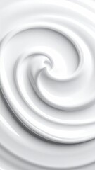 Fototapeta premium Swirling Cream Texture Abstract Background in White and Glossy Finish Smooth Surface
