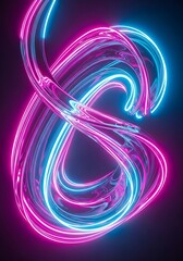 Iridescent luminescent swirls create an abstract glowing and flowing movement on a dark backdrop with vibrant hues