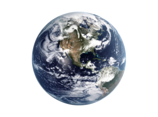 Earth from space showing north and central america, Isolated On Transparent Background, Png