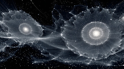 Abstract Space Galaxy Art | Surreal Cosmic Web in Outer Space | Digital Universe Sci-Fi Visualization
