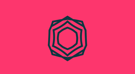 Abstract Geometric Pattern with Layered Symmetrical Design.