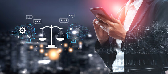 AI in law and the future of the legal justice system. A concept of AI assisting in legal debate,...