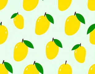Obraz premium Mango pattern on a mint background