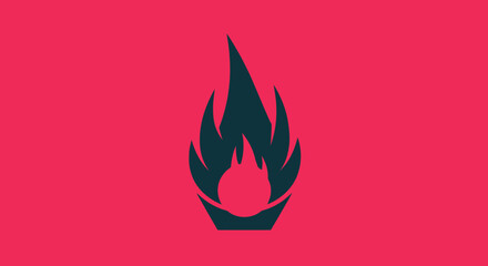 Stylized graphic icon representing a burning flame or fire element.