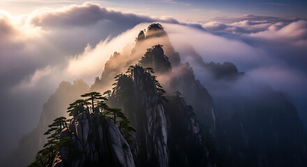 Huangshan Mountains, China Majestic Peaks in Cloudscape