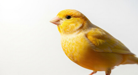 Obraz premium Cute, fluffy little yellow baby chicken chick isolated on a white background