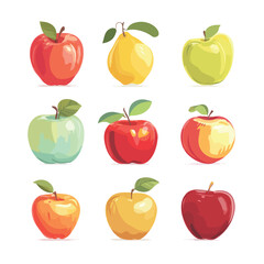 Stylized silhouette of a ripe red apple with a single leaf isolated on a clean white background isolated on white background