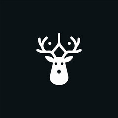 Minimalist Deer Head Logo Design for Holiday Branding