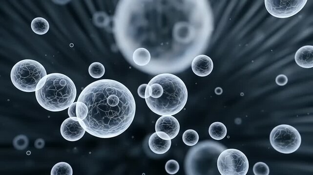 Microscopic view of cells dividing and multiplying in a laboratory setting.